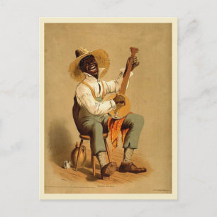 Afro-Amerikaanse banjospeler uit de jaren 1910 Briefkaart
