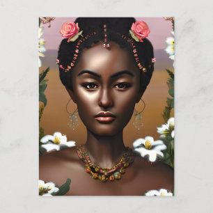 Afro-Amerikaanse Beauty AI Art Briefkaart