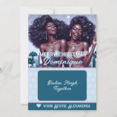 Afro-Amerikaanse BFF Christmas Gift Kaart Houder (Voorkant)