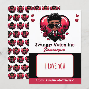 Afro-Amerikaanse Boy Valentijn Gift Kaart / Snoep