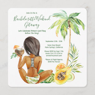 Afro-Amerikaanse Bruid Bachelorette Strand Weekend Kaart