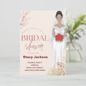 Afro-Amerikaanse bruid Bridal Shower Kaart (Staand voorkant)