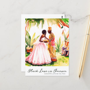 Afro-Amerikaanse bruiloft Briefkaart