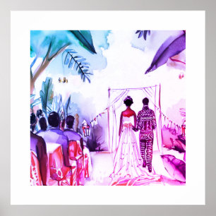 Afro-Amerikaanse bruiloft Poster