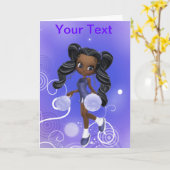 Afro-Amerikaanse Cheerleader Wenskaart Kaart (Gele Bloem)