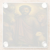 Afro-Amerikaanse Christelijke kunst glas Onderzett Glazen Onderzetter (Achterkant)