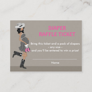 Afro-Amerikaanse Cowgirl Luier Raffle Tickets Informatiekaartje