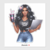 Afro-Amerikaanse Crafting Queen Branding Design Sticker (Vel)