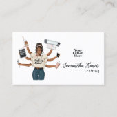 Afro-Amerikaanse Crafting Queen Branding Visitekaartje (Voorkant)