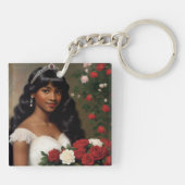 Afro-Amerikaanse Debutante Rozen Kunst Sleutelhanger (Achterkant)