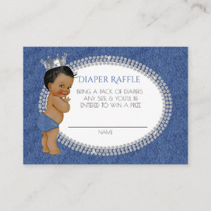 Afro-Amerikaanse Denim & Diamonds Luier Raffle Informatiekaartje