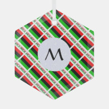 Afro-Amerikaanse Diaspora Vlag Getegeld Beginlette