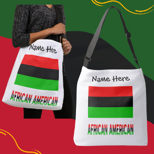 Afro-Amerikaanse Diaspora Vlag Zwart Gepersonalise Crossbody Tas