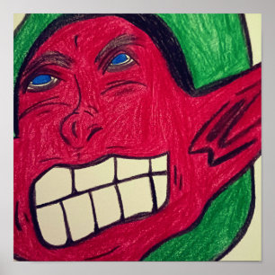 Afro-Amerikaanse Elf Rockster Ingelijst Kunst Post Poster