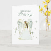 Afro-Amerikaanse engel kerstkaart Kaart (Gele Bloem)