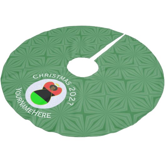 Afro-Amerikaanse engel kerstvlag gepersonaliseerd Kerstboom Rok (Gekanteld)