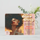 Afro-Amerikaanse etnische disco 70s uitnodiging (Staand voorkant)