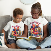 Afro-Amerikaanse familie vrolijk kerstfeest Tri-Blend Shirt