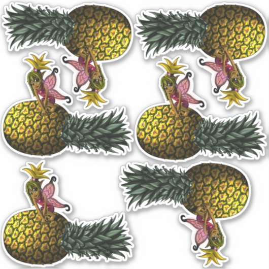 Afro-Amerikaanse fee en ananas Sticker (Voorkant)