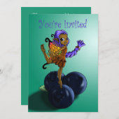 Afro-Amerikaanse Fee en Blauwebes Verjaardag Kaart (Voorkant / Achterkant)