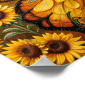 Afro-Amerikaanse fee met Afro- en zonnebloemkunst Poster (Hoek)