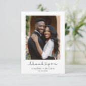 Afro-Amerikaanse foto bruiloft Dank u Bedankkaart (Staand voorkant)