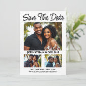 Afro-Amerikaanse foto save the date trendy (Staand voorkant)