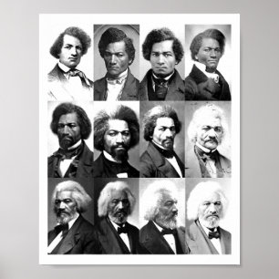 Afro-Amerikaanse Geschiedenis Frederick Dougl Zwar Poster
