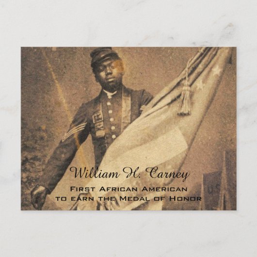 Afro-Amerikaanse geschiedenis William Carney Briefkaart (Voorkant)
