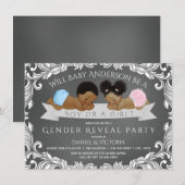 Afro-Amerikaanse Geslacht Onthullen Douche Uitnodi Kaart (Voorkant / Achterkant)