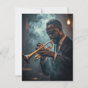 Afro-Amerikaanse jazzmuzikant trompet jaren 1940 Briefkaart