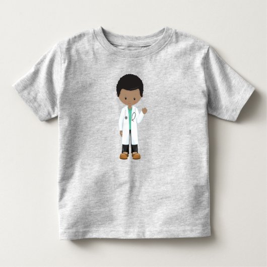 Afro-Amerikaanse Jongen, Dokter, Labjas, Geneeskun Kinder Shirts (Voorkant)