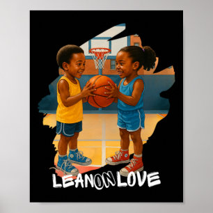 Afro-Amerikaanse jongen en meisje speelse schets Poster