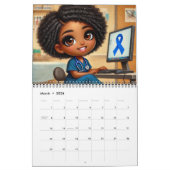 Afro-Amerikaanse kalender CHIBI medisch personeel (Mar 2026)