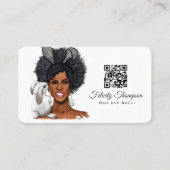 Afro-Amerikaanse Kapper QR Code Visitekaartje (Voorkant)