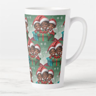 Afro-Amerikaanse Kerst Elf Latte Mok