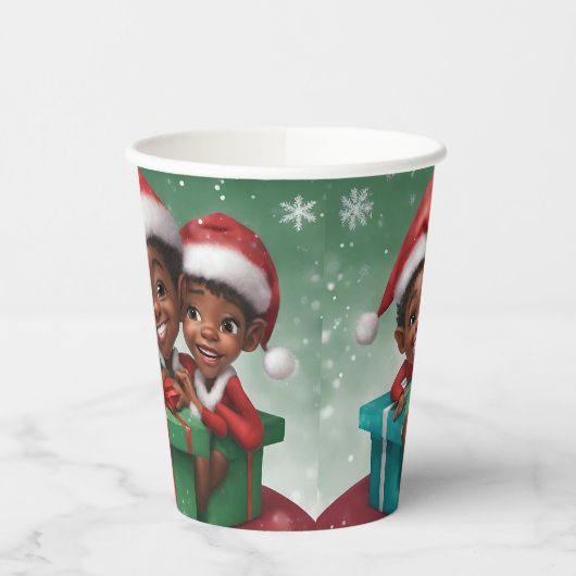 Afro-Amerikaanse Kerst Elf Papieren Bekers (Links)
