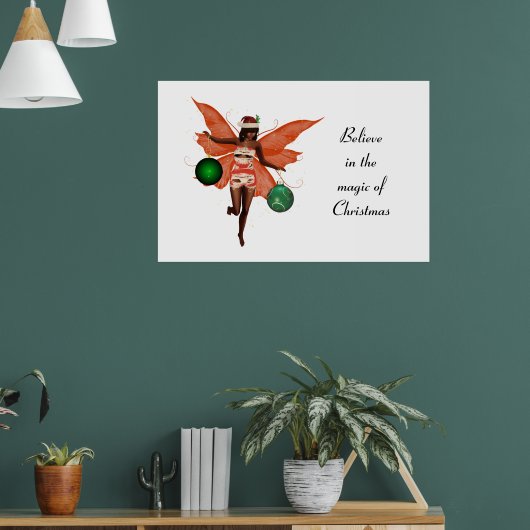 Afro-Amerikaanse Kerst Fairy Poster (Woonkamer 1)