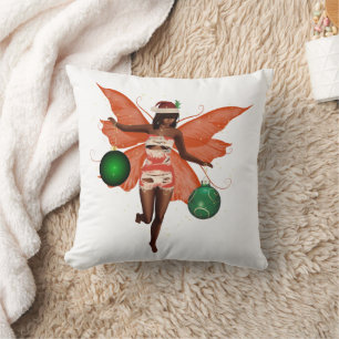 Afro-Amerikaanse Kerst Fairy Sierkussen