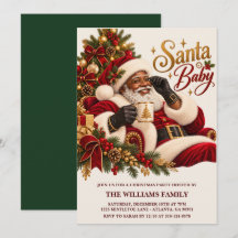 Afro-Amerikaanse Kerst Uitnodiging Santa Baby