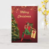 Afro-Amerikaanse kerstkaarten Kaart (Gele Bloem)