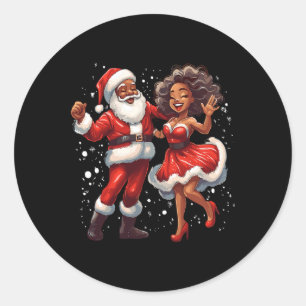 Afro-Amerikaanse Kerstman Afrikaanse Kerstman Mevr Ronde Sticker