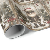 Afro-Amerikaanse Kerstman bos Kerstmis Cadeaupapier (Rol Hoek)