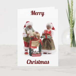 AFRO-AMERIKAANSE KERSTMAN EN MRS CLAUS WENST FEESTDAGEN KAART