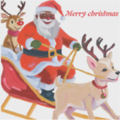 Afro-Amerikaanse Kerstman en vrienden Sticker (Voorkant)