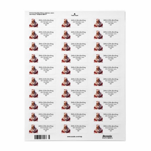 Afro-Amerikaanse kerstman Jolly Santa Claus Etiket (Full Sheet)