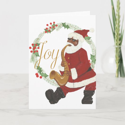 Afro-Amerikaanse kerstman Kaart (Voorkant)