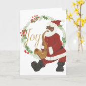 Afro-Amerikaanse kerstman Kaart (Gele Bloem)