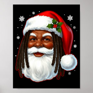Afro-Amerikaanse Kerstman Kerst Cool Zwarte Kerstm Poster