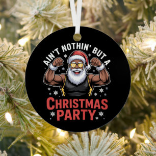 Afro-Amerikaanse kerstman kerst pyjama Metalen Ornament